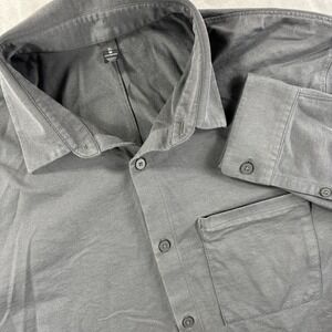 Lululemon Button Up Shirt Mens XL Long Sleeve‎ Performance Stretch Oxford Gray